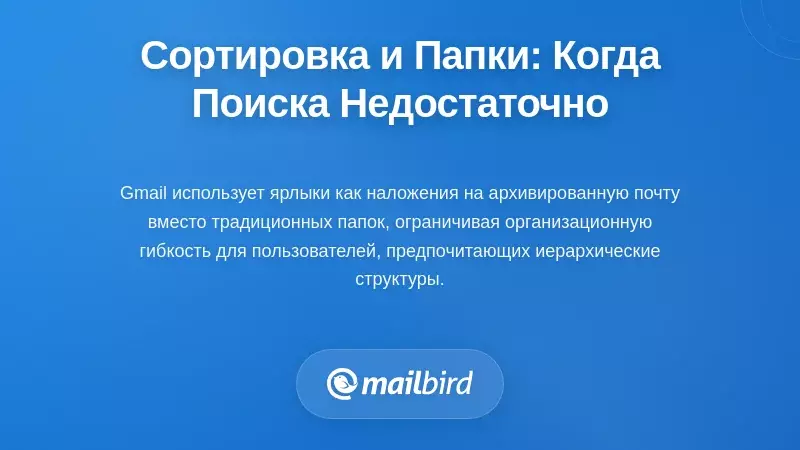 Отсутствие сортировки и семантики папок: когда поиск недостаточен