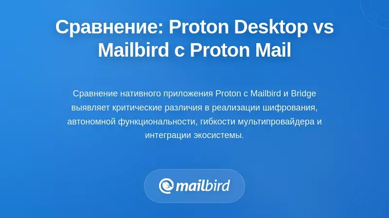 Сравнительный анализ: Proton — настольное приложение для шифрованной почты против Mailbird с Proton Mail