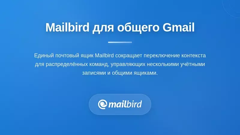 Интерфейс почтового клиента Mailbird, показывающий организованный общий почтовый ящик с четким отслеживанием владельцев сообщений