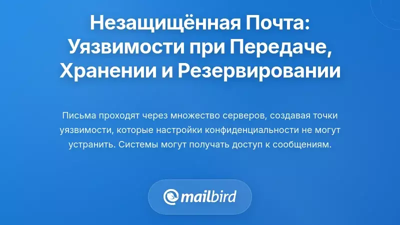 Незащищенное путешествие: уязвимости электронной почты в транзите, хранении и резервном копировании