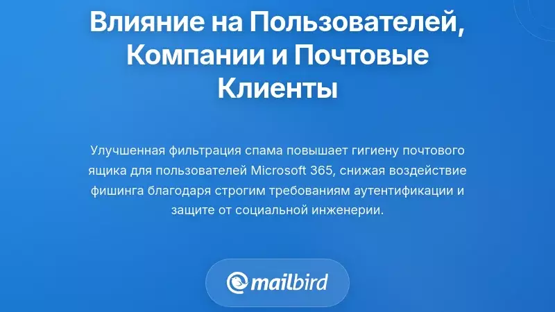 Воздействие на пользователей электронной почты, организации и приложения для электронной почты