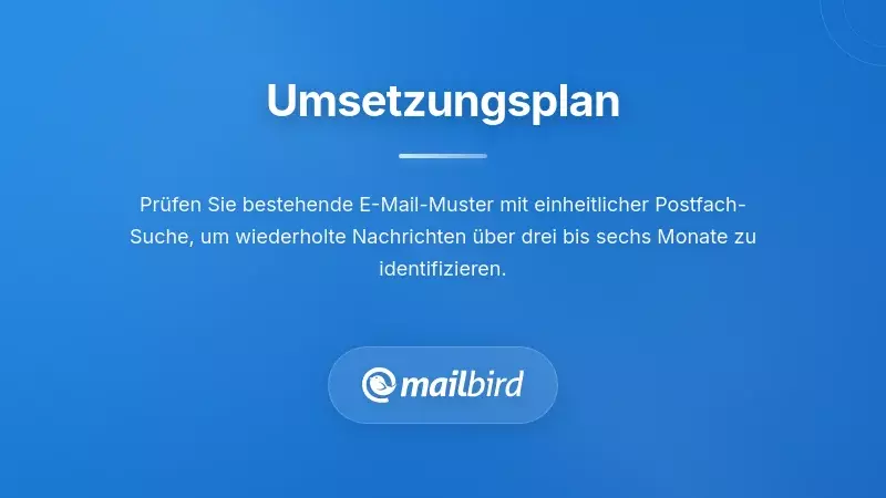 Phasen des Implementierungsfahrplans zur Umwandlung von E-Mails in ein durchsuchbares Wissensmanagement per E-Mail System