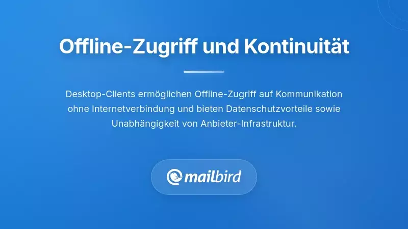 Desktop-E-Mail-Anwendung, die die Offline-Zugriffsf&auml;higkeiten f&uuml;r ein unterbrechungsfreies E-Mail-Management demonstriert