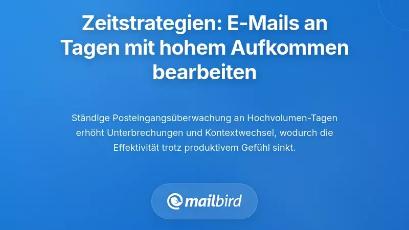 Zeitliche Strategien: Wann E-Mails an stressigen Tagen mit hohem Volumen bearbeitet werden sollten