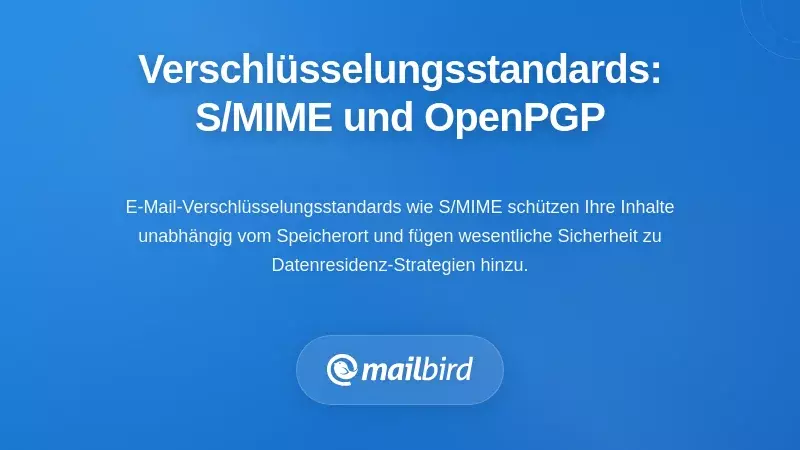 Diagramm zum Vergleich von E-Mail-Verschl&uuml;sselungsstandards, das die S/MIME- und OpenPGP-Protokolle zeigt