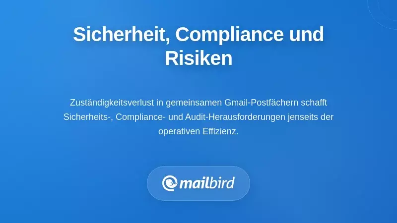 Sicherheitsschild-Symbol, das Compliance-Risiken durch verlorene E-Mail-Zugeh&ouml;rigkeit in gemeinsamen Postf&auml;chern darstellt
