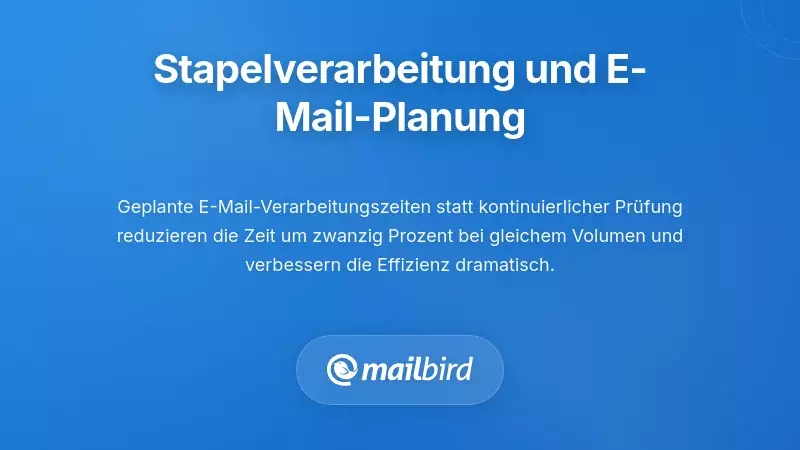Kalender zeigt geplante Zeiten f&uuml;r die Batch-Verarbeitung von E-Mails zur Verbesserung des Produktivit&auml;tsablaufs