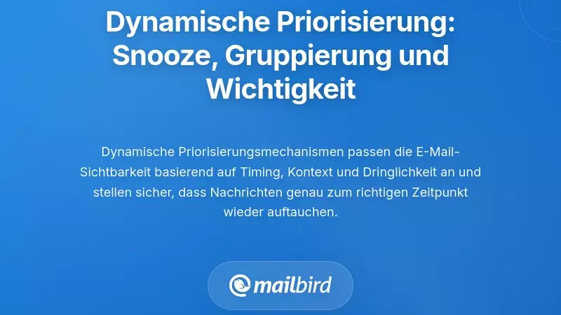 Dynamische Priorisierungstechniken: Snoozing, Gespr&auml;chsgruppierung und Wichtigkeitskennzeichnung