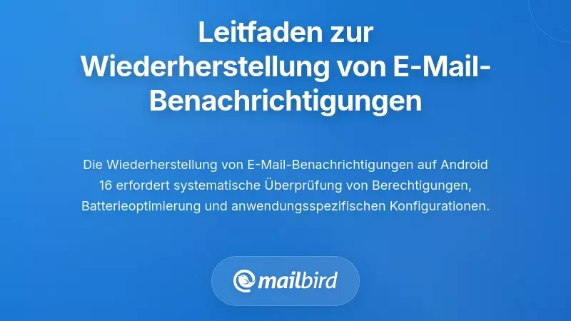 Systematisches Fehlersuche-Framework zur Wiederherstellung von E-Mail-Benachrichtigungen