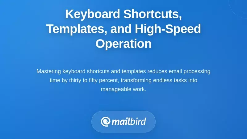 Keyboard Shortcuts, Templates, and High-Speed Operation