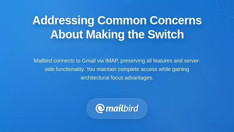 Desktop email client interface showing organized inbox and productivity features