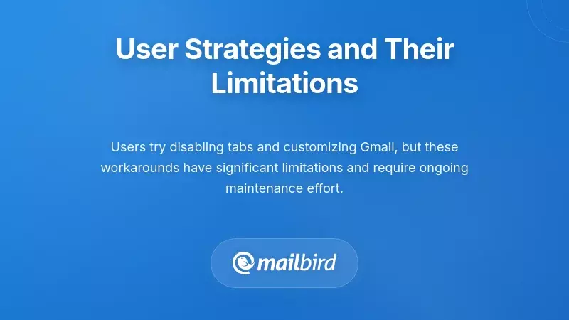 Gmail customization settings and user strategies for managing inbox complexity