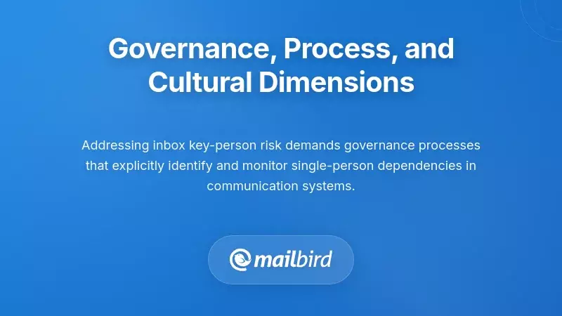 Team implementing email governance processes to reduce key-person dependency risk