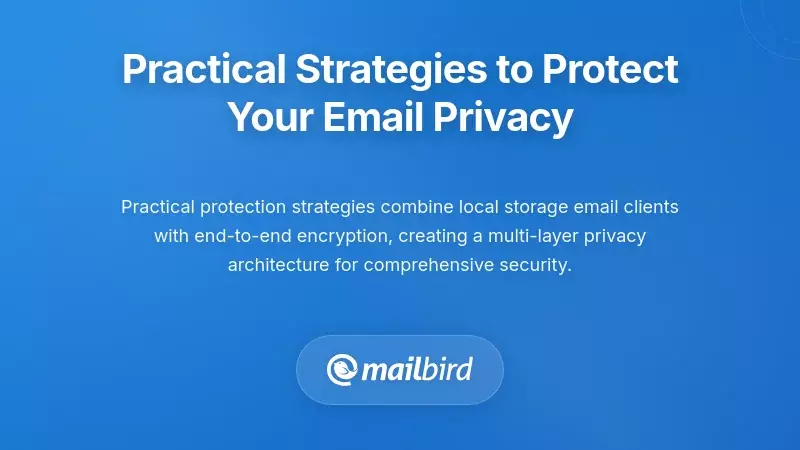 Person implementing email privacy protection strategies on laptop with security icons