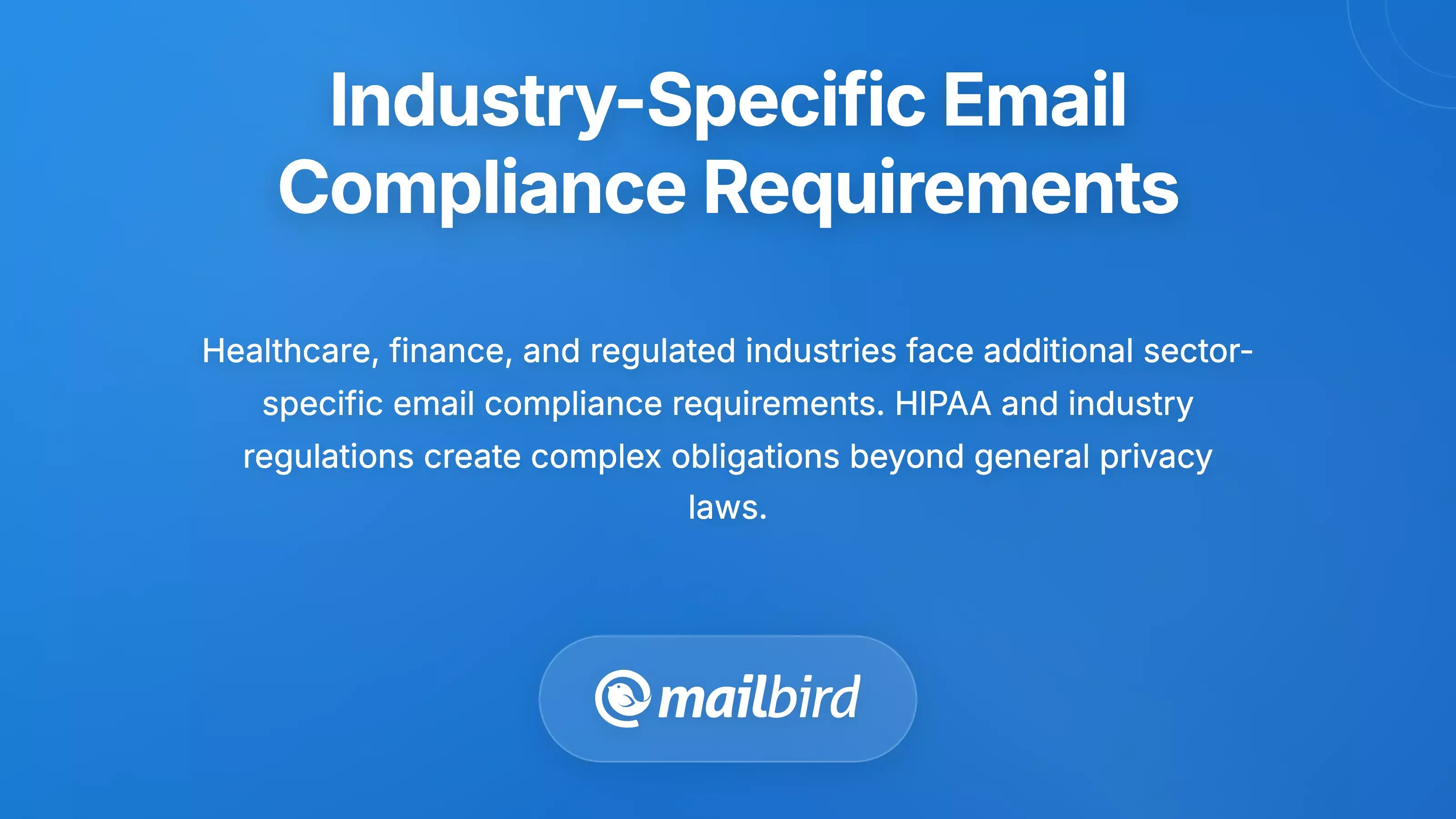 Industry-specific email compliance icons representing healthcare, finance, and regulated sectors