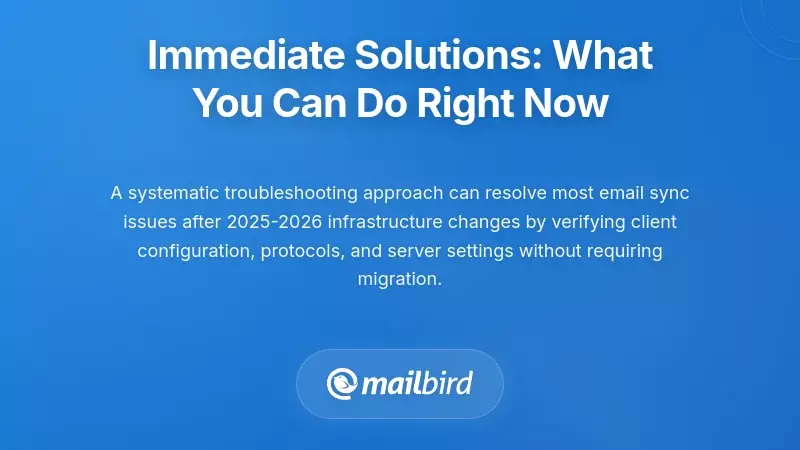 Email sync troubleshooting steps and immediate solutions for fixing server connection issues