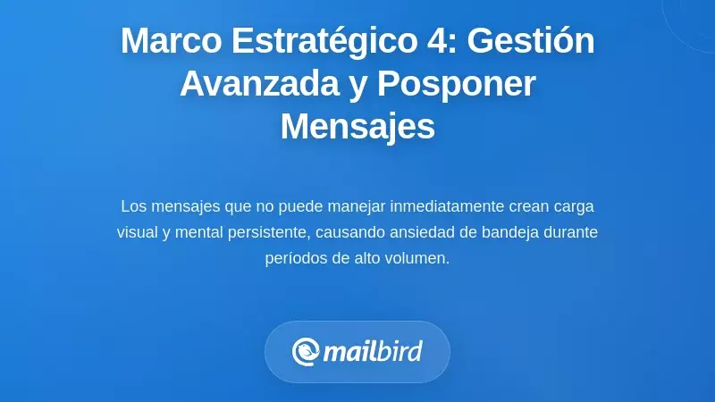 Marco Estrat&eacute;gico Cuatro: Gesti&oacute;n Avanzada de Mensajes y Suspensi&oacute;n