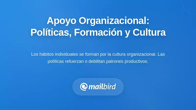 Apoyo Organizacional: Pol&iacute;ticas, Formaci&oacute;n y Cultura