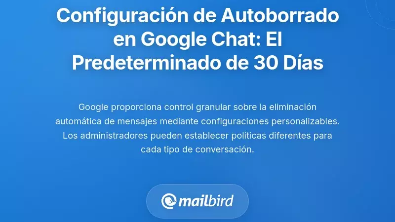 Configuraciones de Autodelete de Google Chat: Comprendiendo el Default de 30 D&iacute;as