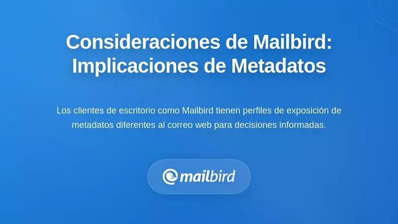 Consideraciones específicas de Mailbird: Implicaciones de metadatos en clientes de escritorio