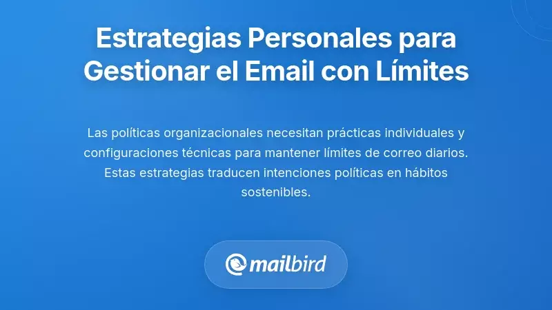Estrategias individuales para gestionar el correo electr&oacute;nico dentro de l&iacute;mites