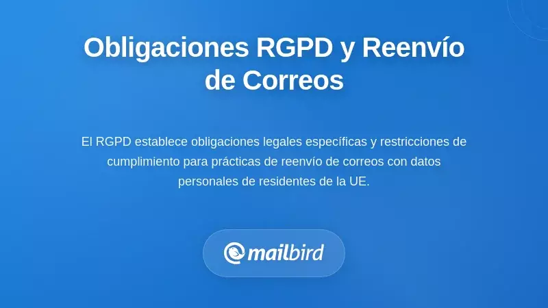 Lista de verificaci&oacute;n de cumplimiento del GDPR para el reenv&iacute;o de correos que muestra los requisitos de protecci&oacute;n de datos y obligaciones legales