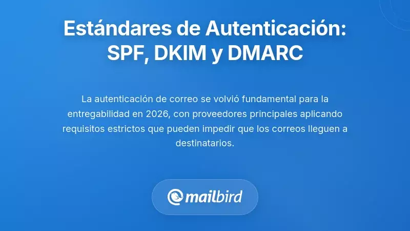Normas de Autenticaci&oacute;n de Correo Electr&oacute;nico: Requisitos de SPF, DKIM y DMARC