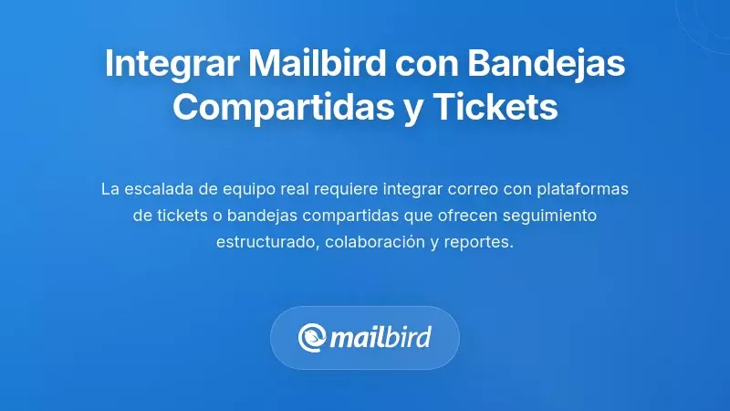 Integrando Mailbird con plataformas de bandeja de entrada compartida y sistemas de tickets