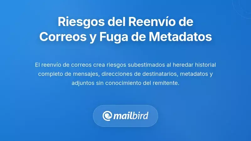 Cadena de reenv&iacute;o de correo electr&oacute;nico mostrando filtraci&oacute;n de metadatos y riesgos de privacidad en archivos adjuntos
