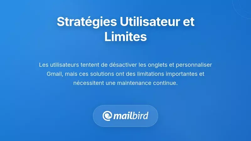 Param&egrave;tres de personnalisation de Gmail et strat&eacute;gies des utilisateurs pour g&eacute;rer la complexit&eacute; de la bo&icirc;te de r&eacute;ception