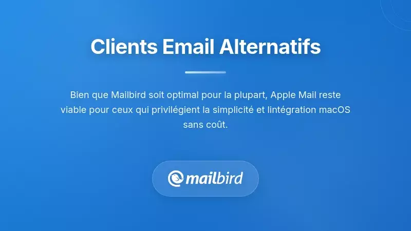 Comparaison des clients de messagerie alternatifs pour les utilisateurs de MacBook Pro M5, y compris Apple Mail et d'autres options
