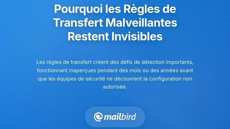 Illustration des règles de transfert d’emails malveillantes non détectées fonctionnant en arrière-plan