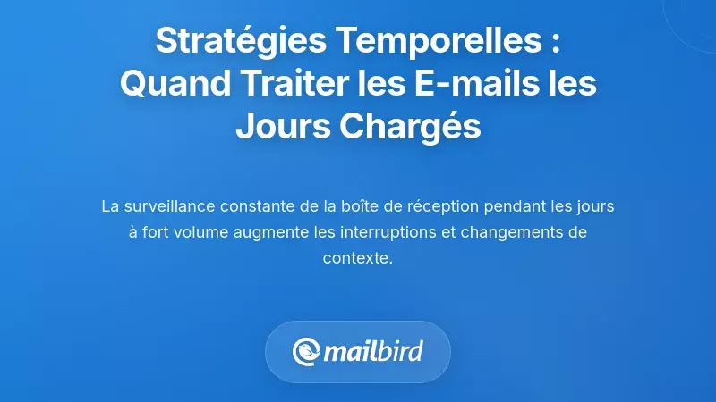 Stratégies temporelles : quand traiter les e-mails pendant les jours de forte activité