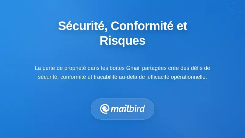Ic&ocirc;ne de bouclier de s&eacute;curit&eacute; repr&eacute;sentant les risques de conformit&eacute; li&eacute;s &agrave; la perte de propri&eacute;t&eacute; des emails dans les bo&icirc;tes de r&eacute;ception partag&eacute;es