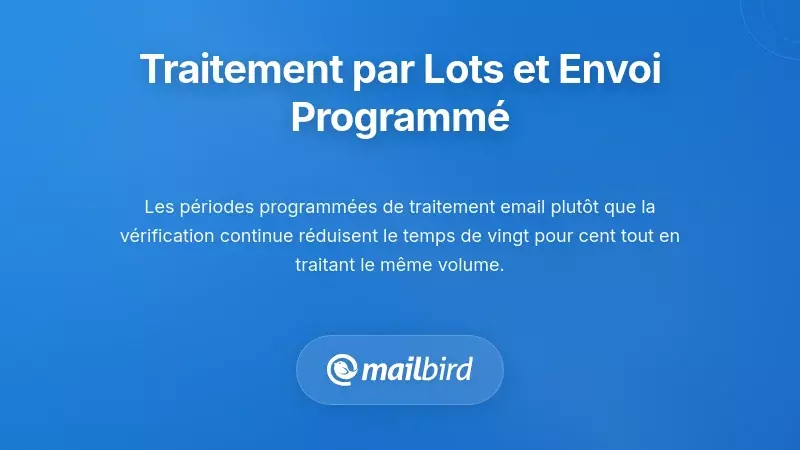 Calendrier montrant les horaires de traitement par lots des e-mails programmés pour améliorer le flux de productivité