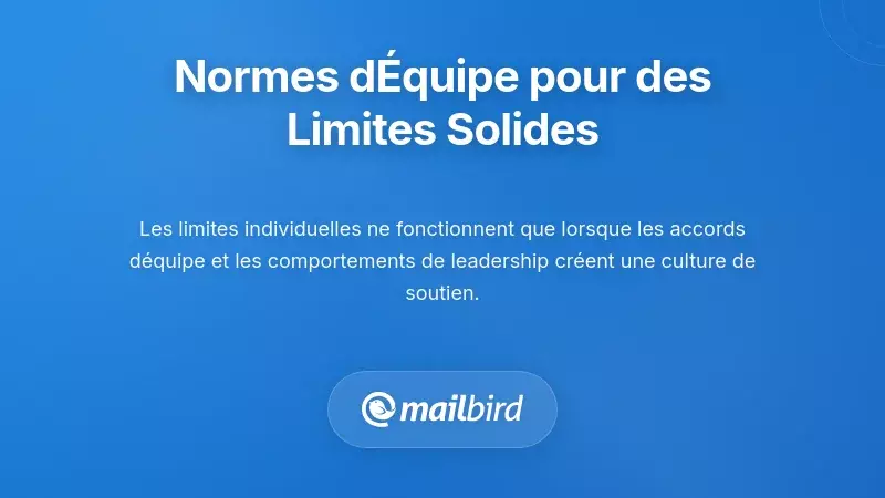 Réunion d'équipe discutant des protocoles de limites d'e-mails et des normes de communication pendant les vacances