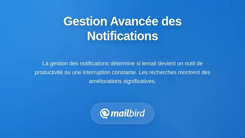 Interface des param&egrave;tres de notification par email pour g&eacute;rer les interruptions et am&eacute;liorer la concentration