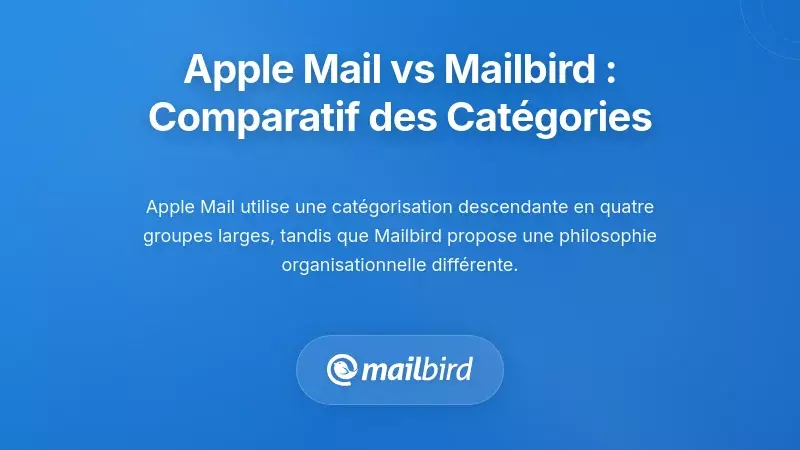 Comparer les catégories d’Apple Mail à l’approche de Mailbird