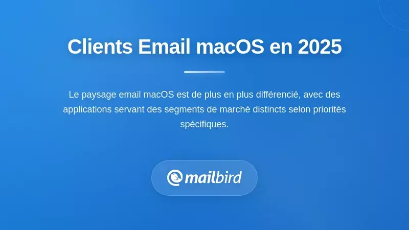 aper&ccedil;u du paysage des clients de messagerie macOS affichant des options de messagerie s&eacute;curis&eacute;e et des alternatives &agrave; Mailfence pour 2025