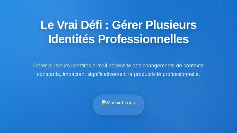 Le V&eacute;ritable Probl&egrave;me : G&eacute;rer Plusieurs Identit&eacute;s Professionnelles