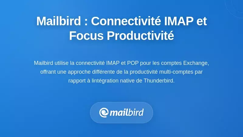 Comment l'approche de Mailbird diff&egrave;re : connectivit&eacute; bas&eacute;e sur IMAP avec un focus sur la productivit&eacute;