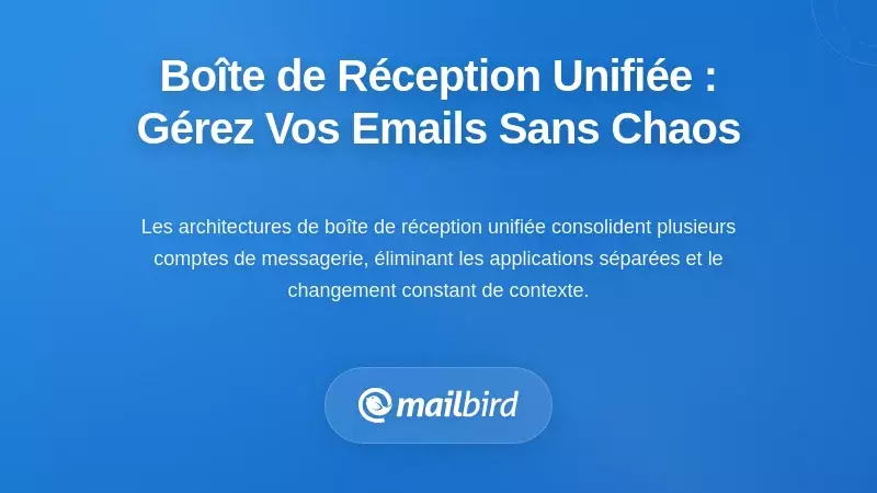 Architecture de la Bo&icirc;te de R&eacute;ception Unifi&eacute;e : G&eacute;rer Plusieurs Comptes E-mail Sans le Chaos