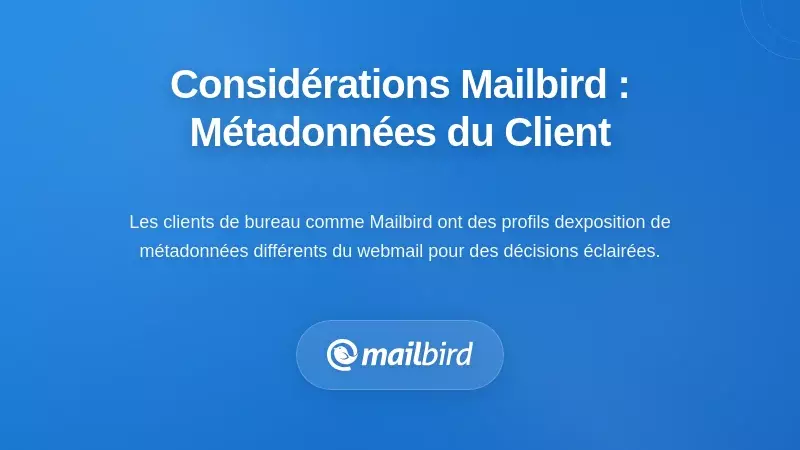 Considérations spécifiques à Mailbird : Implications des métadonnées des clients de bureau