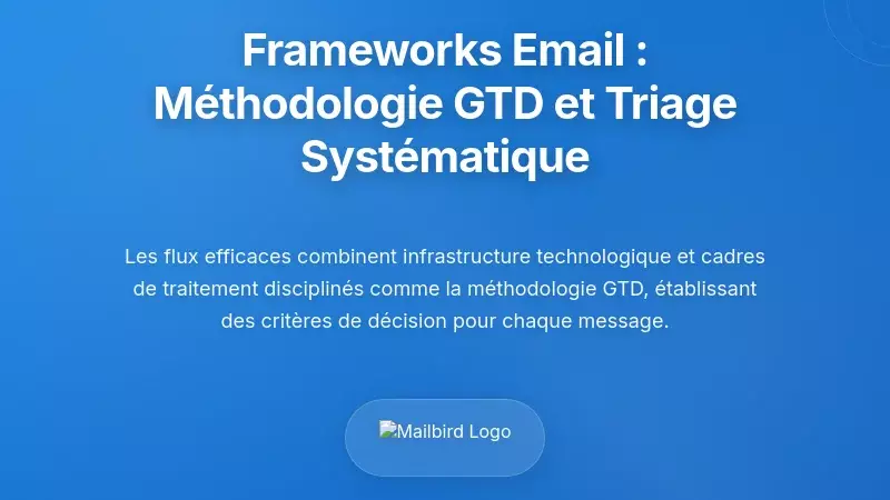 Cadres de traitement des e-mails : la m&eacute;thodologie GTD et le tri syst&eacute;matique