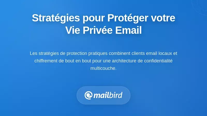 Personne mettant en œuvre des stratégies de protection de la confidentialité des emails sur ordinateur portable avec des icônes de sécurité