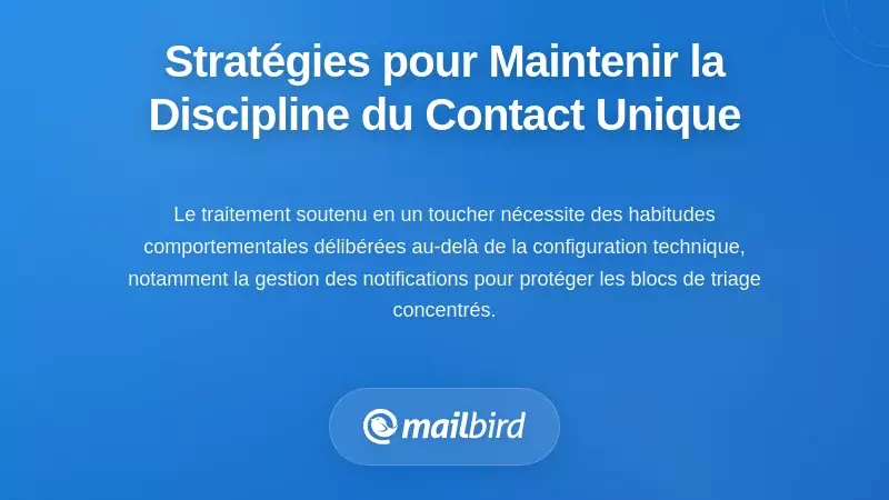Strat&eacute;gies Comportementales pour Maintenir la Discipline du Syst&egrave;me d'e-mail &agrave; un seul clic