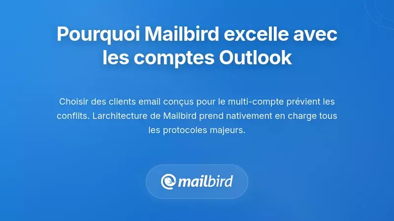 Interface du client de messagerie Mailbird gérant efficacement plusieurs comptes Outlook