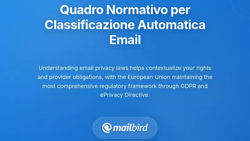 Quadro Normativo che Regola la Classificazione Automatica delle Email