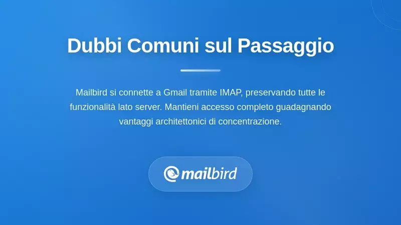 Interfaccia client email desktop che mostra inbox organizzata e funzionalità di produttività