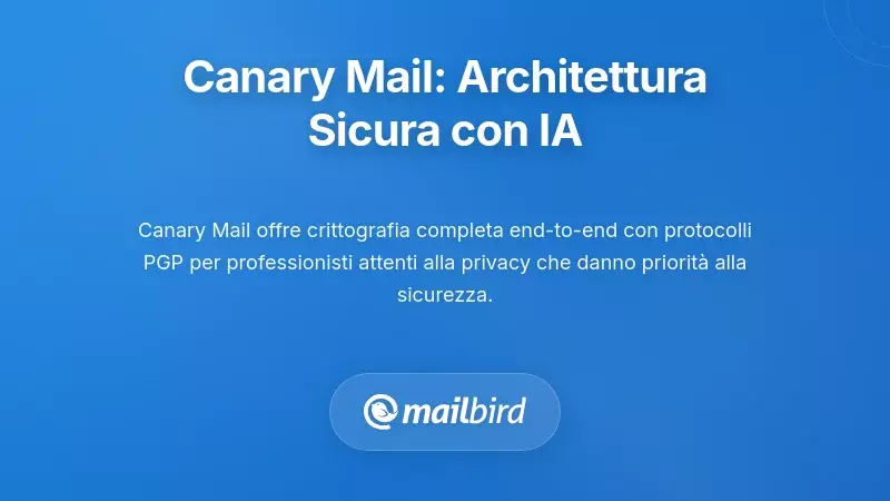 Canary Mail: Architettura Sicura con Miglioramento AI